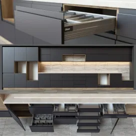 Kitchen units with accessories blum